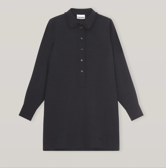 GANNI Crepe Mini Dress - Picture 1 of 5